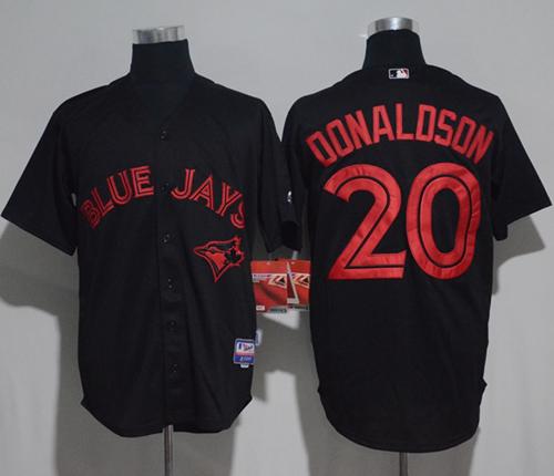 Blue Jays #20 Josh Donaldson Black Strip Stitched MLB Jersey
